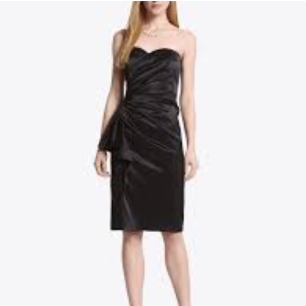 White House Black Market Black Strapless Cocktail Dress- Size 2